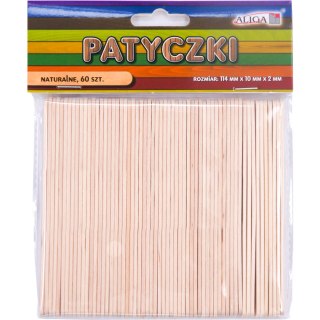 Patyczki naturalne 114x10x2mm (60szt.) ALIGA PK-3243