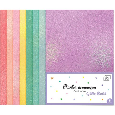 Pianka dekoracyjna 8szt. GLITTER PASTEL INTERDRUK