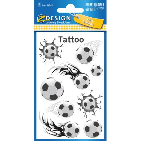 Naklejki tatuaże dla dzieci PIŁKA 56740 Z-DESIGN KIDS TATTOO AVERY ZWECKFORM