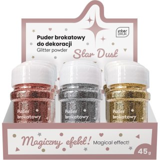 Puder brokatowy do dekoracji 45g STAR DUST 9szt. INTERDRUK