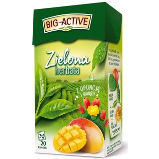 Herbata BIG-ACTIVE zielona (20 torebek) OPUNCJA-MANGO