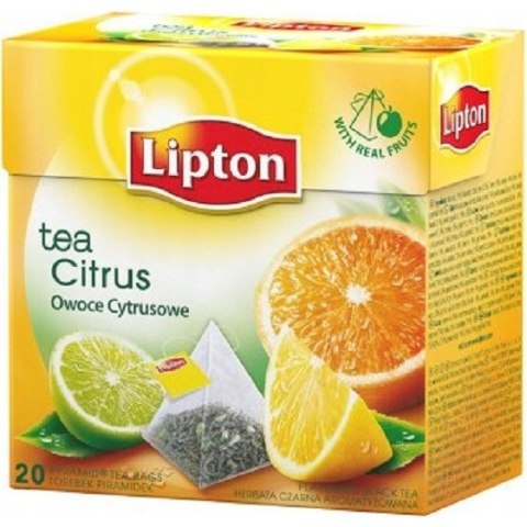 Herbata LIPTON PIRAMID (20 torebek) czarna z aromatem OWOCE CYTRUSOWE