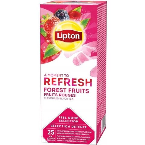 Herbata LIPTON REFRESH (25 kopert *1,6g) 40g czarna z aromatem Owoce Leśne Forest Fruits