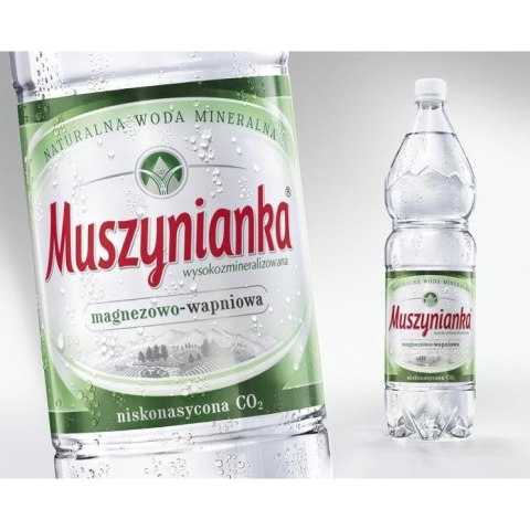 Woda MUSZYNIANKA 1.5L (6szt) niskogazowana zielona