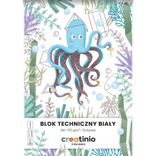 Blok techniczny A4 10k 170g biały CREATINIO 400176667 TOP 2000