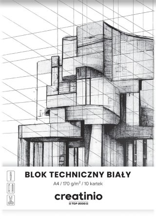 Blok techniczny A4 10k 170g biały CREATINIO 400176667 TOP 2000