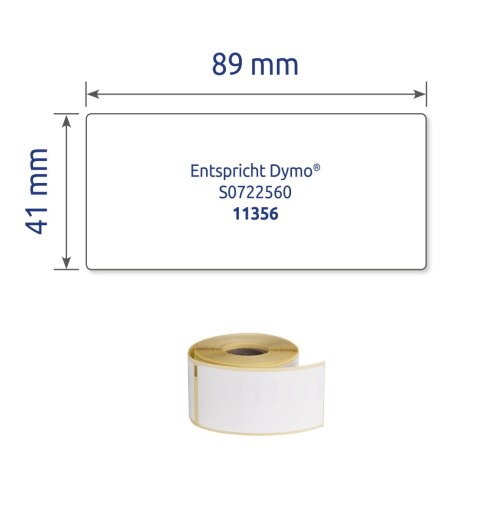 Identyfikatory imienne w rolce 200 etyk. 41 x 89 mm, usuwalne, białe AS0722560 Avery Zweckform