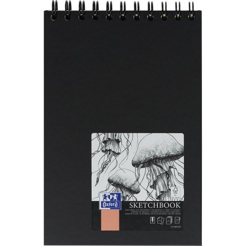 Szkicownik Sketchbook A5 50k 100g czarny 400152644 OXFORD