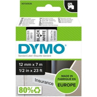 Taśma 12mm/7m czarny biała 45013 DYMO S0720530