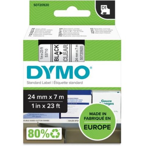 Taśma czarny nadruk na przezroczystym 24mm x 7m DYMO S0720920