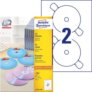 Etykieta na CD L7676-100 SUPER SIZE (100) AVERY ZWECKFORM