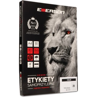 Etykiety A4 białe (100ark) 20x105mm nr.013 EMERSON eta4020x105w