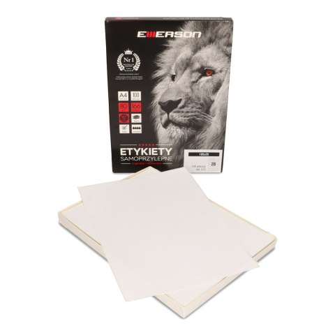 Etykiety A4 białe (100ark) 20x105mm nr.013 EMERSON eta4020x105w