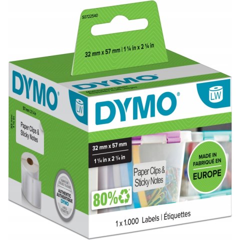 Etykiety DYMO 57x32 biała różnego przeznaczenia S0722540