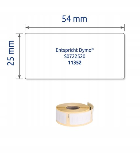 Etykiety adresowe w rolce 500 etyk. 25 x 54 mm, trwałe, białe AS0722520 Avery Zweckform