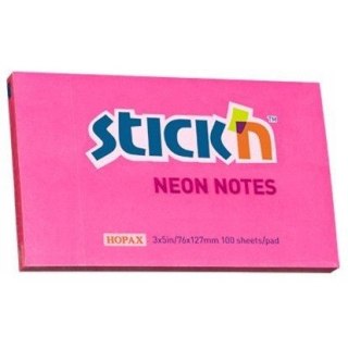 Bloczek STICK"N 127x76mm ciemnoróżowy neonowy 100k 21169 STICK`N