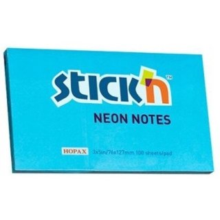 Bloczek STICK`N 127x76mm niebieski neonowy 100k 21213