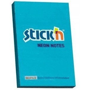 Bloczek STICK"N 76x51mm niebieski neon 100k 21207 STICK"N