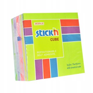 Bloczek STICK"N 76x76mm 400k mix zielony/żółty/różowy 21537