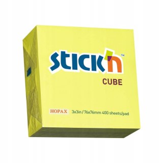 Bloczek STICK"N 76x76mm 400k żółty neonowy 21010