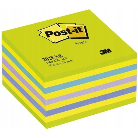 Bloczek samoprzylepny 76x76mm 450k niebiesko-zielony POST-IT 2028-NB UU009543016 3M