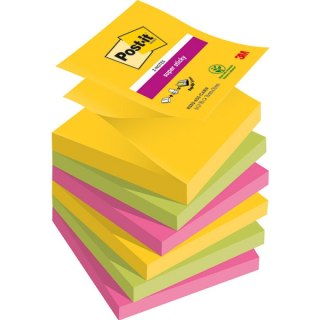 Bloczek samoprzylepny 76x76mm 90k mix kolorów (6szt) POST-IT Z-NOTES CARNIVAL Super Sticky 3M