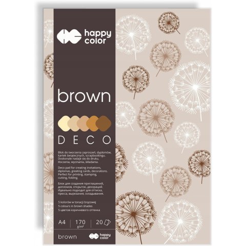 Blok A4 20k 170g 5 kolorów DECO BROWN HA 3717 2030-072 HAPPY COLOR