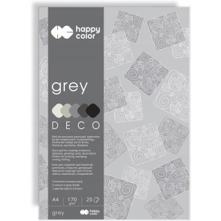 Blok A4 20k 170g 5 kolorów DECO GREY HA 3717 2030-082 HAPPY COLOR