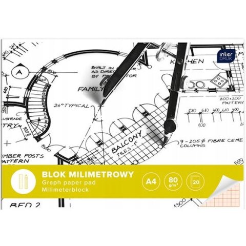 Blok milimetrowy A4 20k INTERDRUK