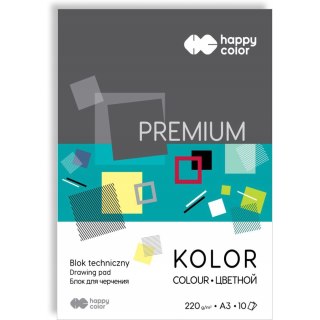 Blok techniczny A3 220g 10 kolorów PREMIUM HA 3722 3040-09 HAPPY COLOR