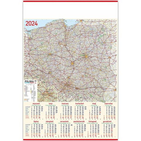 Kalendarz Plakatowy B1, P20 MAPA 67x98cm TELEGRAPH