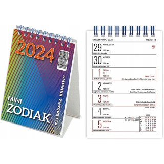 Kalendarz biurowy MINI ZODIAK H7 stojący pionowy 85x120mm 2025 TELEGRAPH