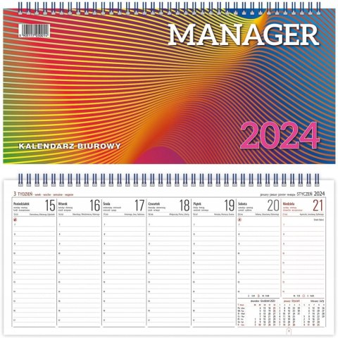 Kalendarz biurowy leżący MANAGER H3 320x150mm 20204 TELEGRAPH