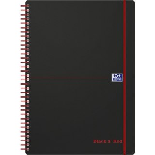 Kołonotatnik A4 70k krata PP OXFORD Black"n"red 400047654