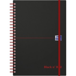 Kołonotatnik A5 70k krata PP OXFORD Black"n"red 400047656