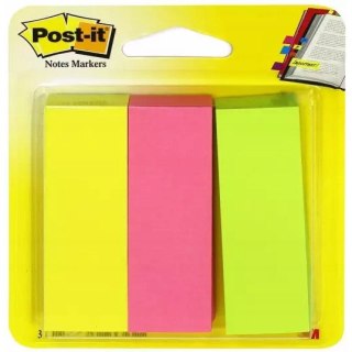 Znaczniki samoprzylepne POST-IT 26x76mm 671/3 neonowe 3x100 3M