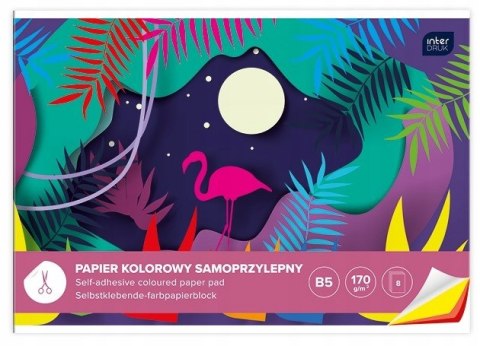 Zeszyt papierów kolorowych B5 8k samoprzylepnych INTERDRUK