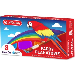 Farby plakatowe szkolne 20ml 8 kolorów 0009560418 HERLITZ