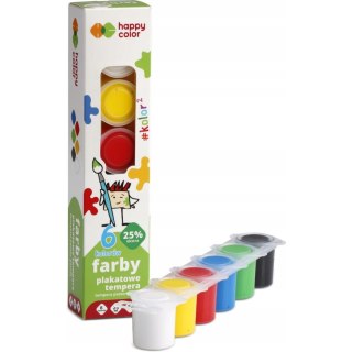 Farba plakatowa HAPPY COLOR TEMPERA 6kol. x25ml HA 3310 0025-K6