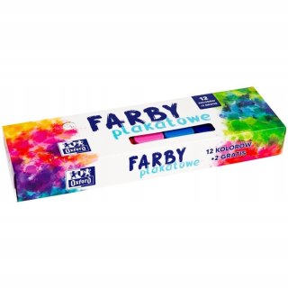 Farby plakatowe 12 kolorów+2 gratis 20ml 400167100 OXFORD