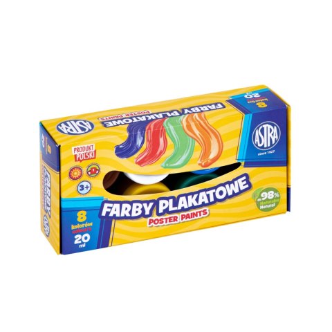 Farby plakatowe 8 kolorów 20ml Standard Box 301123041 ASTRA