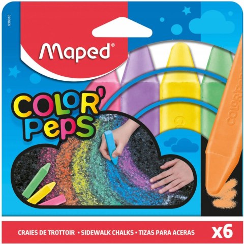 Kreda chodnikowa COLOR PEPS 6 kolorów, pud z zawieszką 936010 MAPED