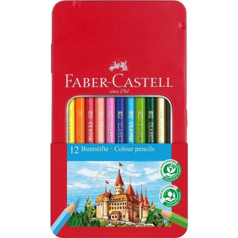 Kredki ZAMEK 12kol.pud.metalowe 115801 Faber Castell