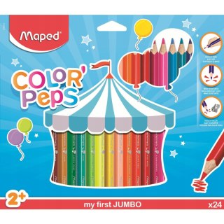 Kredki trójkątne MAPED COLORPEPS JUMBO 24kolorów 834013