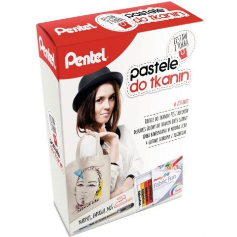 Zestaw pasteli do tkanin z torbą PENTEL PTS7+BN15+Torba