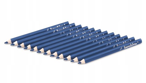 Kredki ołówkowe trójkątne Zestaw 12 kredek granatowe BAMBINO St.Majewski