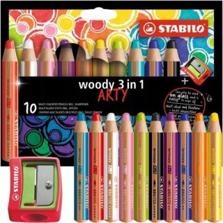 Kredki STABILO woody 3 w 1 10 kol. etui z temperówką ARTY 880/10-1-20