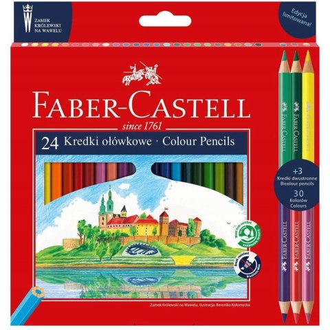 Kredki ołówkowe ZAMEK 24kolory + 3 kredki dwustronne edycja limitowana 201481 FABER-CASTELL