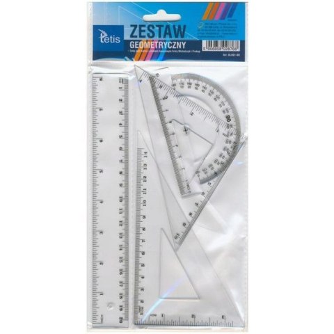 Zestaw geometryczny z linijką 20cm BL001-BK TETIS