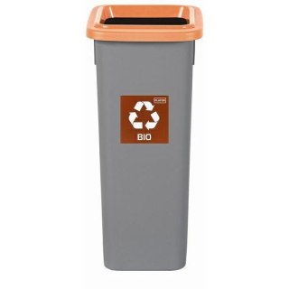 Kosz PLAFOR FIT BIN 20L szary, do segregacji - ramka brązowa - BIO 713-06